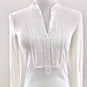 💋New without tag J Crew pleated Hanley top blouse M